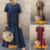ZANZEA Fashion Summer Maxi Dress Женский печатный сарафан Повседневный С Коротким Рукавом Vestidos Женский халат с высокой Талией Femme