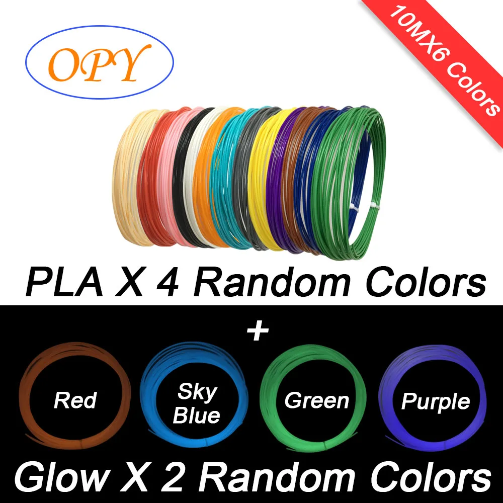 PLA Filament for 3D Pen Filament 1.75mm 10M Plastic Filament for 3D Printer Pen Glow PLA Silk Wood Marble Color Change jayo 3d filament pla pla meta petg silk pla wood rainbow marble 1 75mm 5roll 1 1kg 0 65kg 3d printer filament for 3d printer