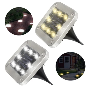 

New 8 LED Solar Lamp Buried Light Under Ground Solar Disk Light Outdoor Waterproof Lighting Garden Path Way Lawn Yard Decoration