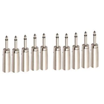

10Pack XLR 3-Pin Male to 1/4-Inch Male Socket Audio Adapter Converter Connector