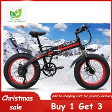 Вспомогательный горный пляж, снежный велосипед, складной электрический велосипед, 20 дюймов, толстая шина, 4,0, 7 скоростей, 350 Вт, мощный литиевый аккумулятор, женский велосипед