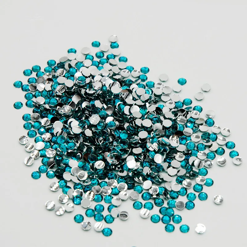 Non Hotfix Rhinestones For Nail Art 5000pcs/lot 2mm 3mm 4mm 5mm Blue Zircon Color 3D Round Shape Flatback Rhinestone Diy | Красота и