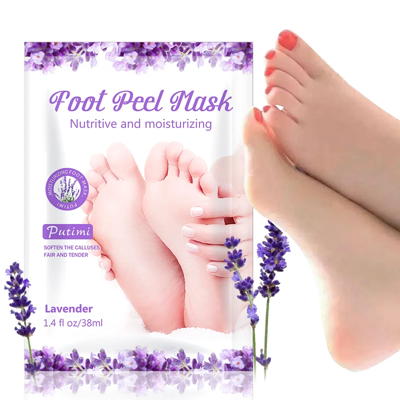 

Putimi 3pair=6pcs Lavender Baby Feet Exfoliating Foot Mask Peeling Dead Skin Heels Feet Mask for Legs Pedicure Socks Foot Patch