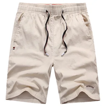 

2019 Summer Sports Shorts Men Breeches 5 Points Pants, Cotton And Linen Elastic Force Pants Beach Pants Big Underpants Thin Tide