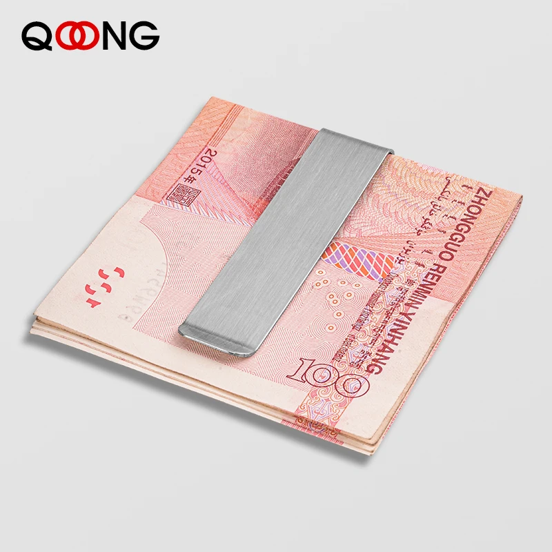 Custom Lettering Stainless Steel Slim Pocket Credit Card Money Clip Holder Metal Long Size Men's Wallet Bill Clip Moneyclip