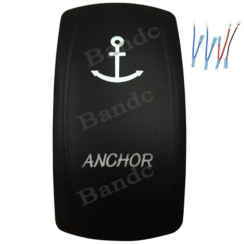 

Anchor Momentary Rocker Switch 7P (ON)-OFF-ON Toggle Switch White Led Light for Car Boat Trailer Truck Bus ARB RV, Jumper Wires