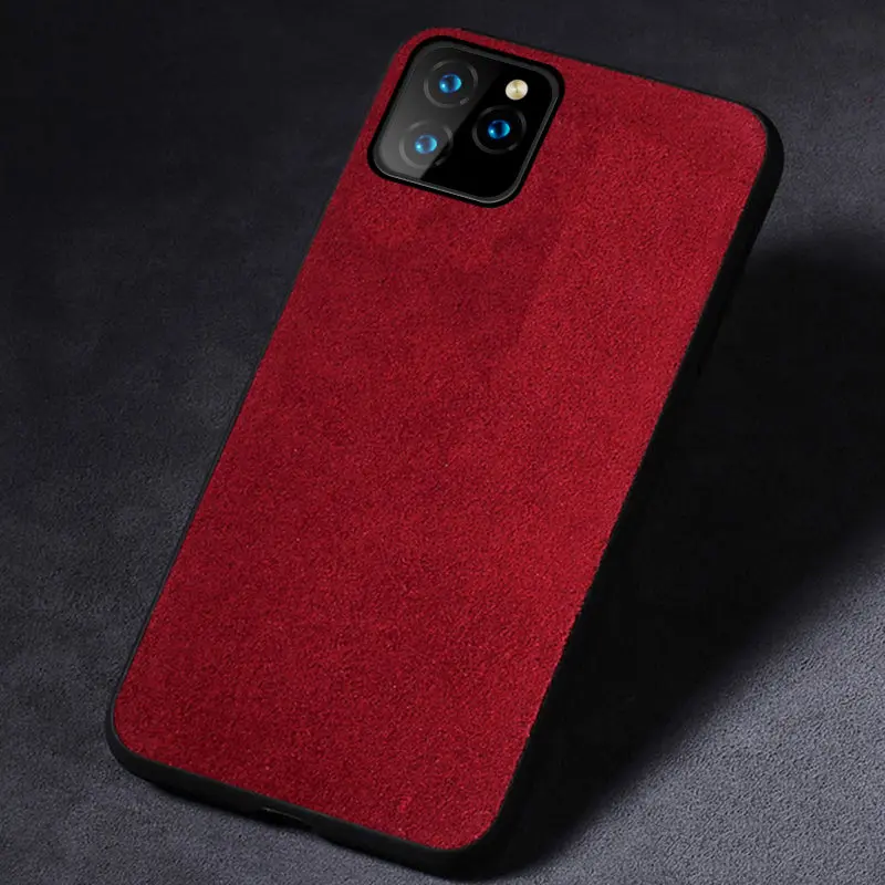 Чехол для телефона из натуральной коровьей замши для Apple iphone 11 11Pro 11 Pro Max X XR XS max 6 6S 7 8 plus 360 полный защитный чехол - Цвет: red