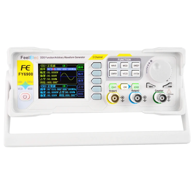 

FY6900 2 Channel DDS Signal Generator Digital Display Arbitrary Waveform PulseFrequency Counter 20MHz 40MHz 50MHz 60MHz WWO66