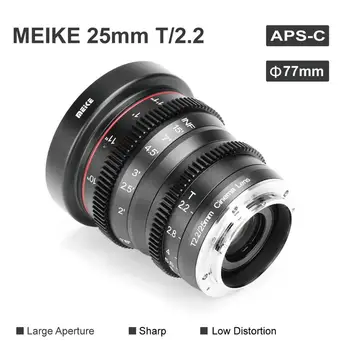 

Meike Cinema Lens 25mm T2.2 Wide Aperture Angle Camera Lens Manual Focus For E-mount XF-mount M43 Lennings Long Focus Rotation