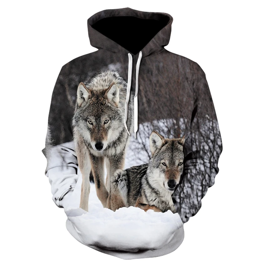 

New men's fashion printed hoodie thin coyote-print casual hoodies for men and women in spring/fall 2019