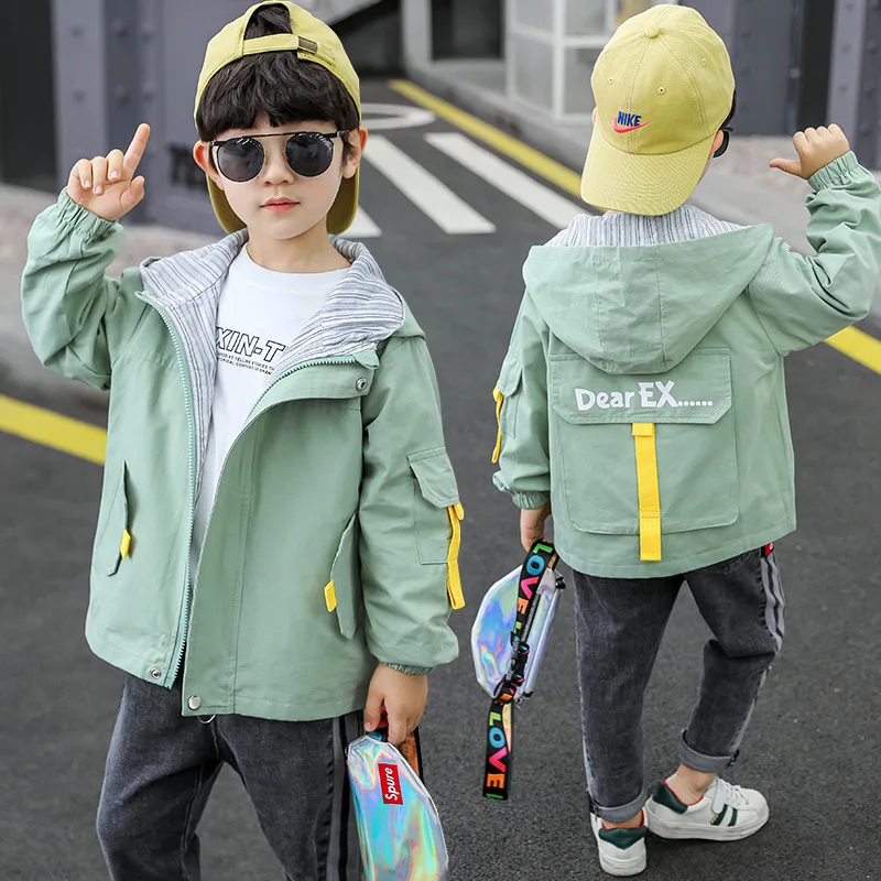 

BOY'S Jacket 2020 New Style Spring Short-Style Coat Korean-style Western Style Big Boy Children Spring Clothing Trench Coat Men'