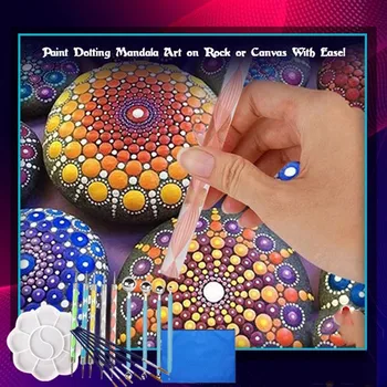 

Mandala Dotting Tools Set For Painting Rocks Painting Rocks Dot Kit, Rock Stone Painting Pen Polka Dot Tool Template #T2G