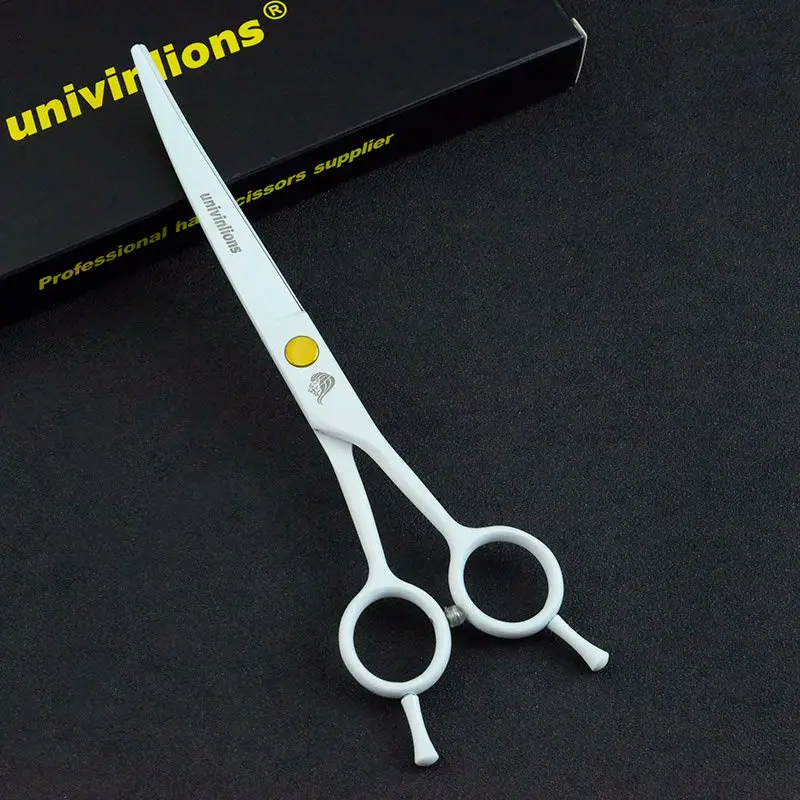 Изогнутые титановые ножницы univinlions 7 &quot фиолетовые для груминга домашних