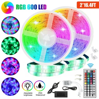 

32.8FT Flexible RGB Waterproof 600 LED Strip Light Lamp 44 Key Remote 12V DC Kit Low Energy Consumption