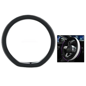 

38cm Girl Lady Car Steering Wheel Cover 15Inch D Type Shiny Rhinestone Decor High Quality Material