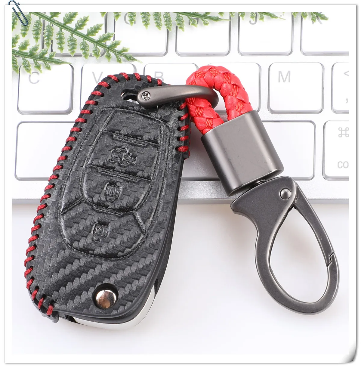 Keyforkess per Chevrolet Chevy Cruze 2016 2017 Malibu Aveo Captiva 3 pulsanti flip Remote Protect Set custodia in pelle per auto - H4503ed7880d34de8a2a86ca64803bcae2