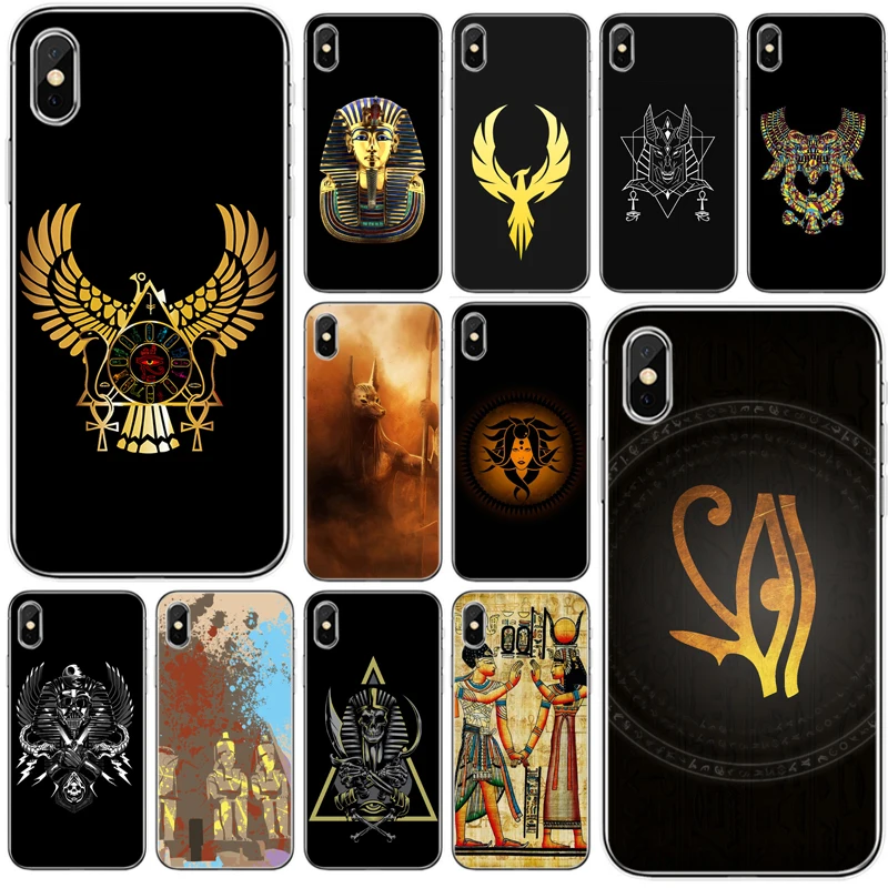 Egypt Nefertiti Anubis Ankh Pharaoh чехол из мягкого силикона ТПУ для телефона iPhone 5 5S SE 6 6plus 7 8 plus X