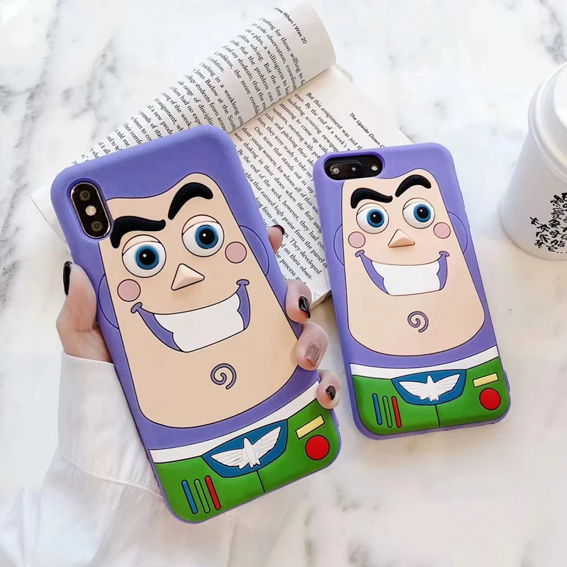 

Luxury Cute 3D Toy Story Buzz Lightyear Silicone Protection phone case for iphone X XR XS MAX 6S 7 8 Plus cover coque