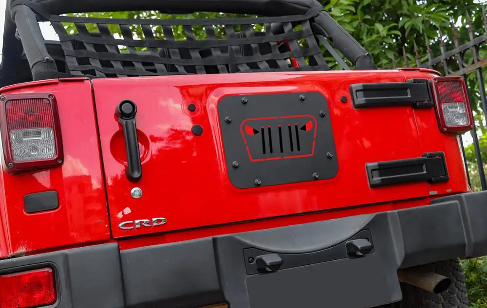 For Jeep Wrangler JK 2007-2/4-Door Spare Tire Carrier Delete Filler Plate Cover Tailgate Plug Rubber Car Accessories Black car tailgate bracket replacement