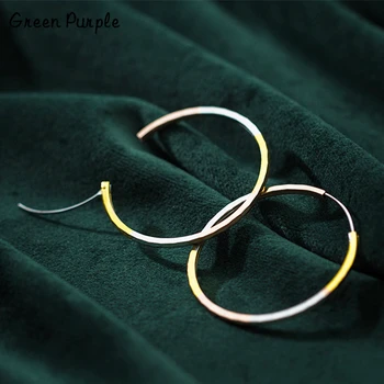 

925 Silver Hoops Earrings Gold Jewelry Minimalism Korean Earrings Boho Pendientes Vintage Rose Gold Women Earrings Oorbellen