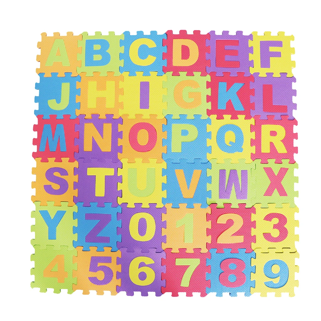 36 Tiles Alphabet Foam Puzzle Play Mat- Interlocking Puzzle Pieces