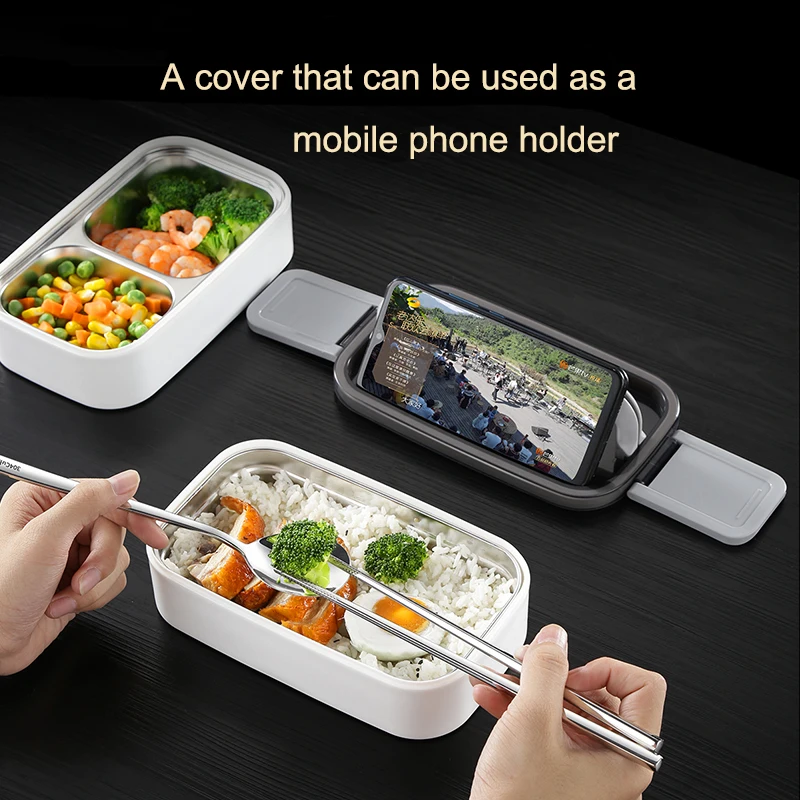 Stainless Steel Bento Lunch Box for Adults & Kids Leakproof Stackable Large Capacity Lunch Container with Divided Compartments