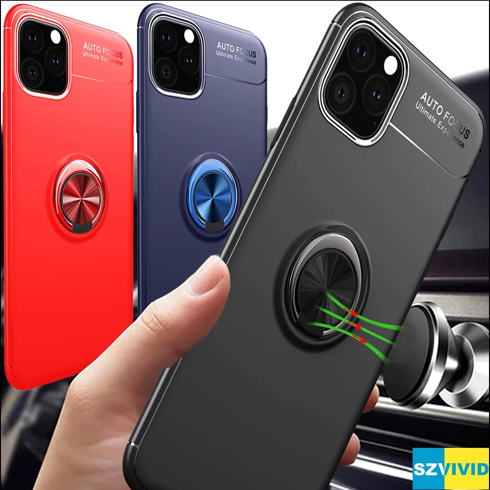 Автомобильный Магнитный чехол для iPhone 11 Pro Max кольцевой держатель магнитный