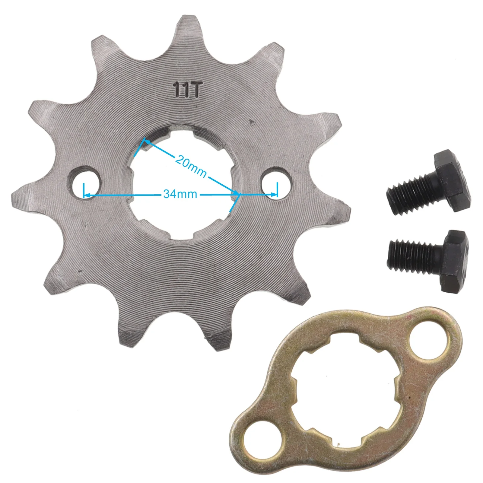 520# 10T 11T 12T 13T 14T 15T Teeth 20mm Chain Sprocket With Retainer Plate Locker for Motorcycle Dirt Bike ATV
