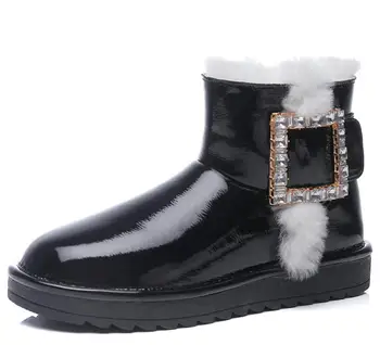 

2020 fashion Ankle Boots Women snow boots Winter waterproof genuine leather warm shoes femme short Designer botas Ladies