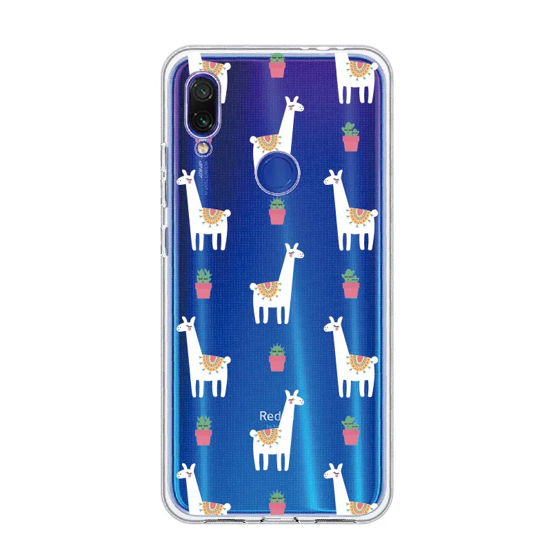 Kawaii милые лама-альпака Животные для Xiaomi mi Red mi Note 5, 6, 7, 8, 9, lite Pro Plus мягкий TPU Crystal тонкий защитный прозрачный чехол