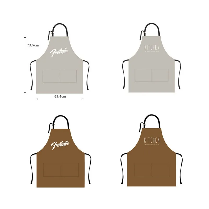 Leather Cooking Baking Aprons Waterproof Oil-Proof Kitchen Apron Restaurant Aprons For Home Sleeveless Apron
