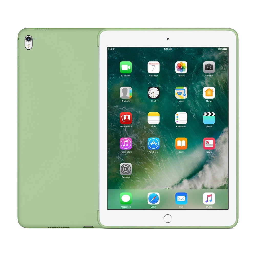 [Подлинный жидкий силикон] Чехол для iPad Pro, силиконовый чехол с логотипом, задняя крышка, 10,5 дюймов, appl, защитный чехол s, силикагель - Цвет: Mint Green