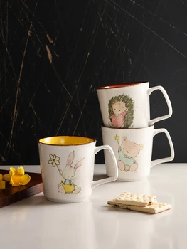 

Creative Milk Coffee Mug Ceramic Cute Cartoon Simple Coffee Cup for Girl Office coffee Cup Travel Canecas Water Bottle BA50MK