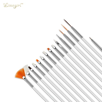 

Limegirl 15PCS Nail Brush For Manicure Set Dotting Painting Design Ombre Brush For Gradient For Gel Nail Polish Painting Drawing