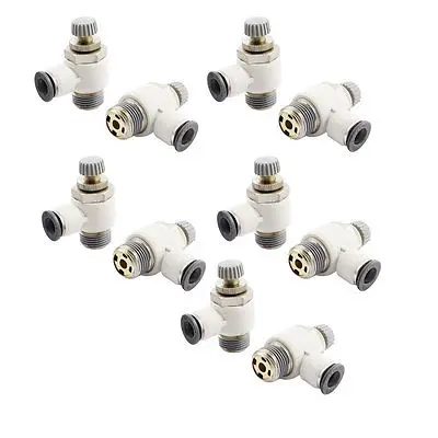 

10Pcs SL8-03 3/8 PT Male 8mm Tube Pneumatic Flow Control Valves