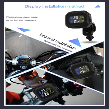 

Motorcycle TPMS Tire Pressure Monitoring System Motor Tyre LCD Display Internal or External /WI Sensor Tire Pressure