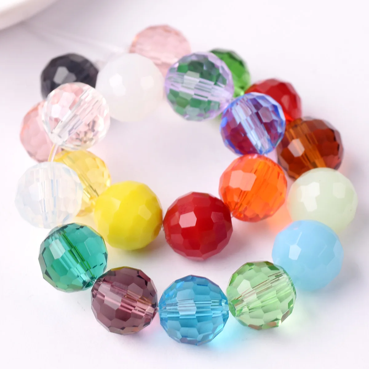 Round 96 Facets 6mm 8mm 10mm 12mm Faceted Crystal Glass Loose Spacer Beads Wholesale Bulk Lot For Jewelry Making Findings 50pcs mixed colorful round polymer clay loose beads 6mm 8mm 10mm 12mm wholesale bulk lot for jewelry making diy bracelet