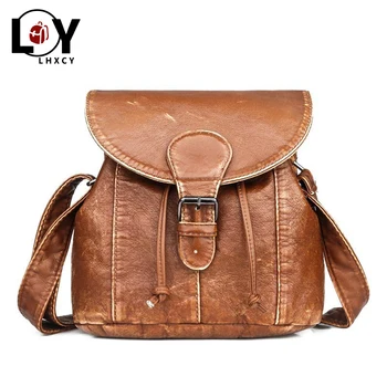 

Vintage Small Bucket Bag Clamshell Drawstring Buckle Purses And Handbag Soft Shoulder Bag Women High Quality Messenger Bag Women