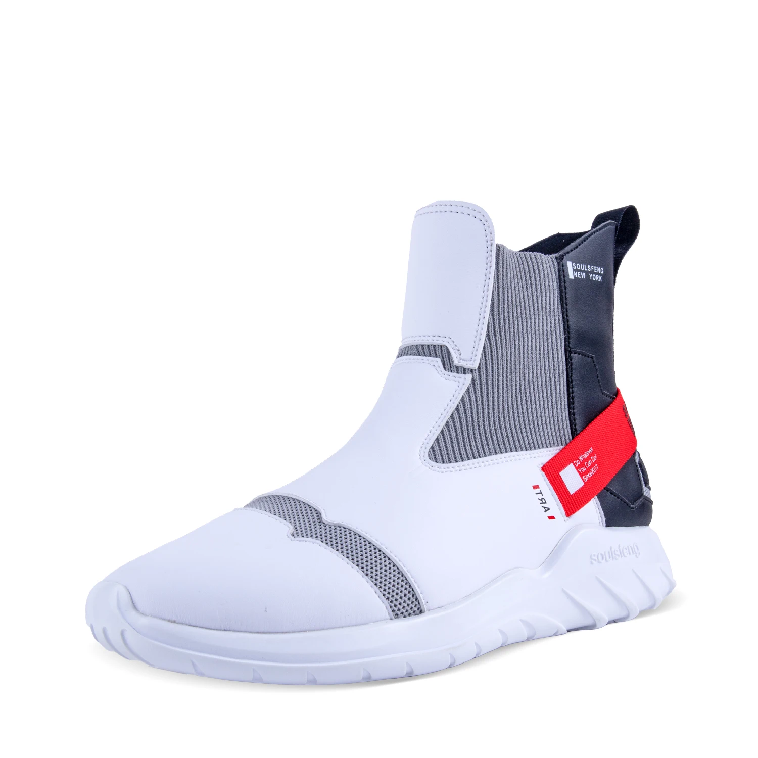 Soulsfeng Laceless Sneaker One Step For Man High Tops OG Red Graffiti Graphic Men's Shockproof Non-slip Large Size Outdoor Shoes