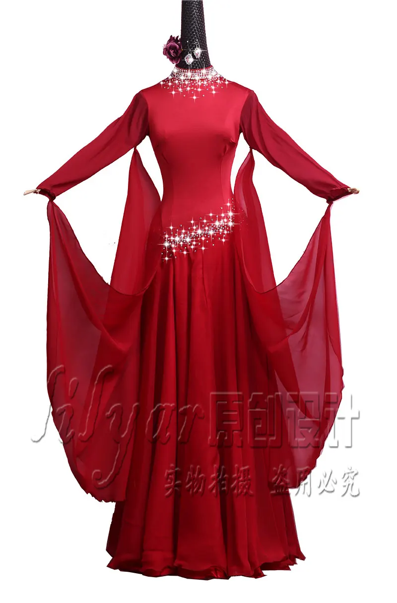 Платья для конкурса бальных танцев стандартные танцевальные платья Вальс платье для бальных танцев современные танцевальные костюмы платье для танцев - Цвет: Red