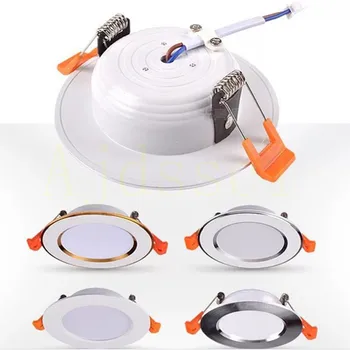 매립형 LED 천장 조명 다운라이트, 실내 조명, 따뜻한 차가운 흰색 램프, 3 가지 색상, 5W, 7W, 9W, 12W, 15W, AC 220V, 230V, 240V