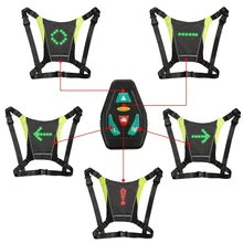 Vest Safety Warning-Vests Bike Turn-Signal-Light Cycling Reflective Wireless Riding