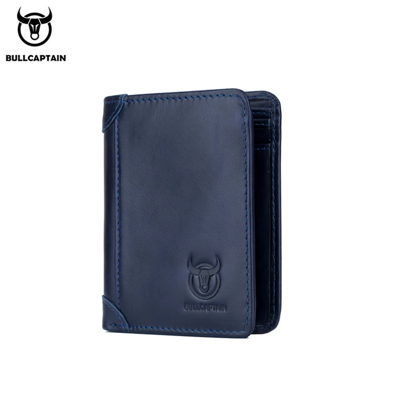 BULLCAPTAIN men's leather multifunctional business casual wallet vertical first layer cowhide youth anti-theft brush walle | Багаж и