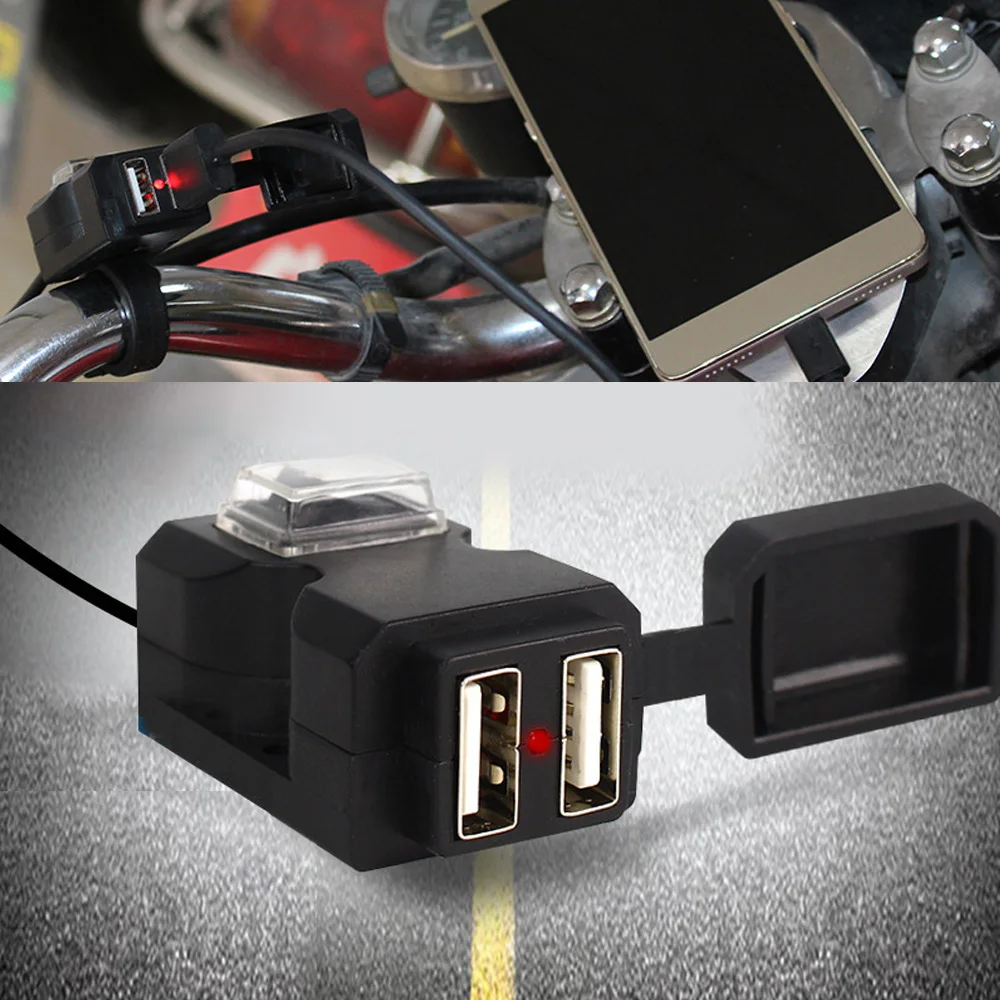 Водонепроницаемый Стильный ABS Мотоциклетный двойной USB зарядное устройство адаптер питания быстрая зарядка 9-90 в легкий