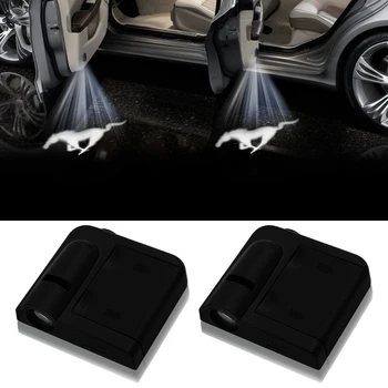 

wireless Led car door welcome Laser projector Logo ghost shadow lights for Fords Mustang Shelby GT rear trunk decor
