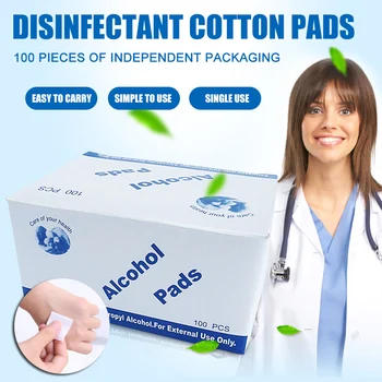 

100 Pcs Wet Wipe Disposable Disinfection Prep Swap Pad Cotton Skin Cleaning Care Jewelry Clean Wipe GK99