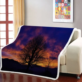 

Christmas Tree Sherpa Blanket Big Tree Throw Blanket Landscape Sofa Blanket Original Ecology Square Blanket Kid Weighted Blanket