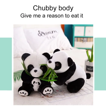 Cute Big Giant Panda With Bamboo Leaves Bear Plush Stuffed Animal Doll Animals Toy Pillow Cartoon Kawaii Doll Girl Birthday Gift 1