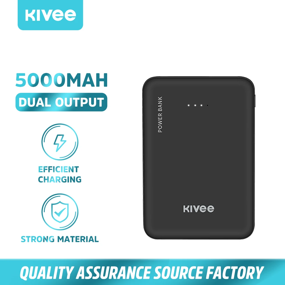 Kivee Power bank 5000mAh Portable Charging PowerBank Mini External Battery Charger Poverbank for iPhone Xiaomi Redmi Samsung power bank 50000mah
