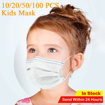 

100pcs Disposable 3-Ply Masks Soft Breathable Earloops Anti-Dust Face Mask With Elastic Earloop Kids Cartoon Mouth Cover Mask